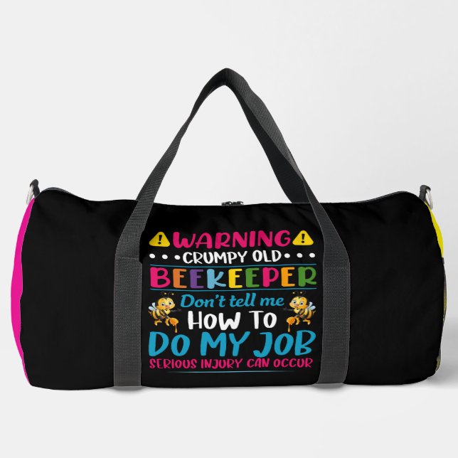 Warnung mürrischer alter Imker Duffle Bag (Vorderseite)