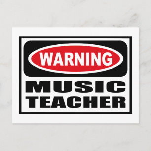 Warnung MUSIC LEHRER Postkarte