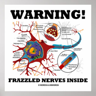 Warnung! Nerven, die in Neuronensynapse verblendet Poster