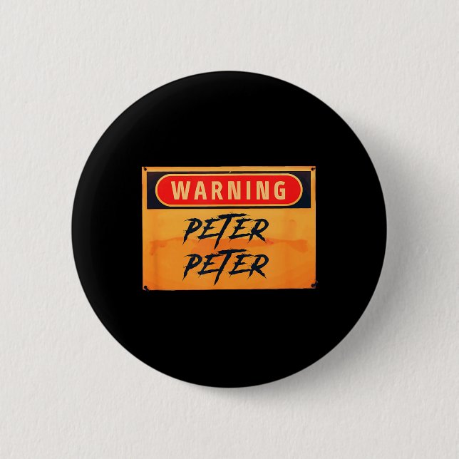 Warnung Peter Peter Pumpkin Eater Lustiger Hallowe Button (Vorderseite)