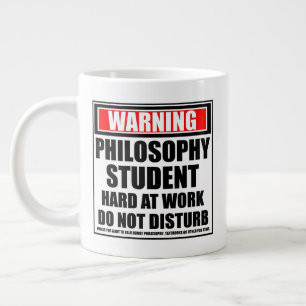 Warnung Philosophie Student hart am Arbeitsplatz Jumbo-Tasse