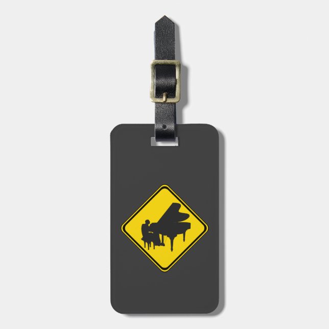 Warnung: Piano Player Ahead! Gepäckanhänger (Vorderseite vertikal)