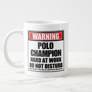 Warnung Polo Champion hart am Arbeitsplatz stören Jumbo-Tasse