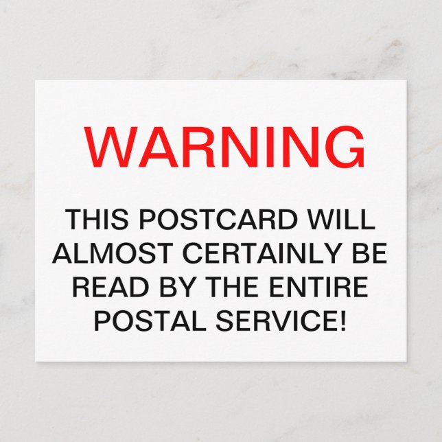 WARNUNG POSTKARTE (Vorderseite)