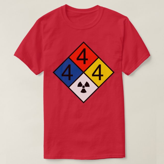 Warnung radioaktiven NFPA-Diamanten T-Shirt (Design vorne)
