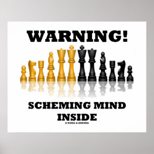 Warnung! Schemamentdenken im Inneren (Schach-Set) Poster