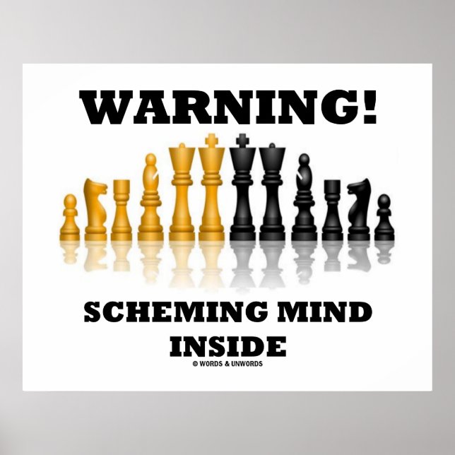 Warnung! Schemamentdenken im Inneren (Schach-Set) Poster (Vorne)