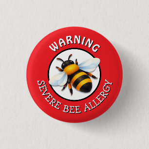 Warnung Schwere Bienenallergie-Alarm-Knopf Button