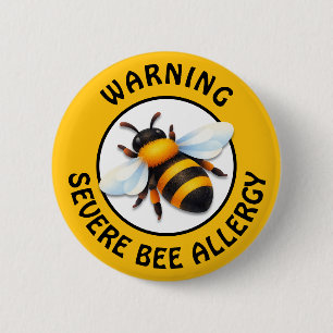 Warnung Schwerwiegende Bienenallergie-Alarm-Knopf Button