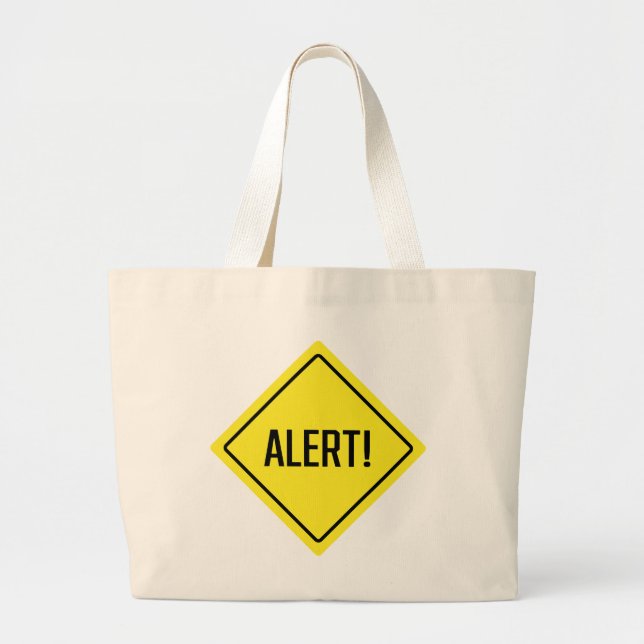 Warnung! Sign Jumbo Tote Bag Stoffbeutel (Vorne)