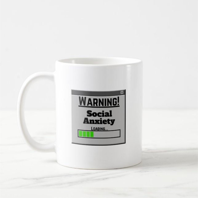 Warnung Soziale Angst lädt Tab  Kaffeetasse (Links)