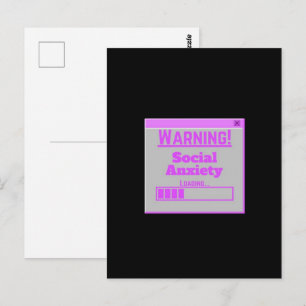 Warnung Soziale Angst Rosa Lade-Tab Postkarte