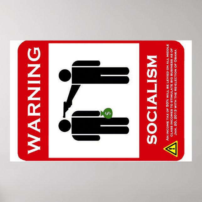Warnung: Sozialismus-Poster Poster (Vorne)