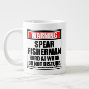 Warnung Spear Fisherman bei harter Arbeit Jumbo-Tasse