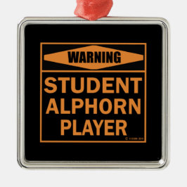 Warnung! Student Alphorn Player! Ornament Aus Metall