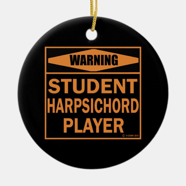 Warnung! Student Cembalo Player! Keramikornament (Vorne)