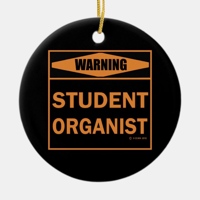 Warnung! Studentenorganisator! Keramik Ornament (Vorne)