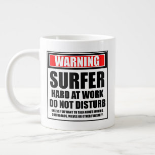 Warnung Surfer bei der Arbeit stört nicht Jumbo-Tasse