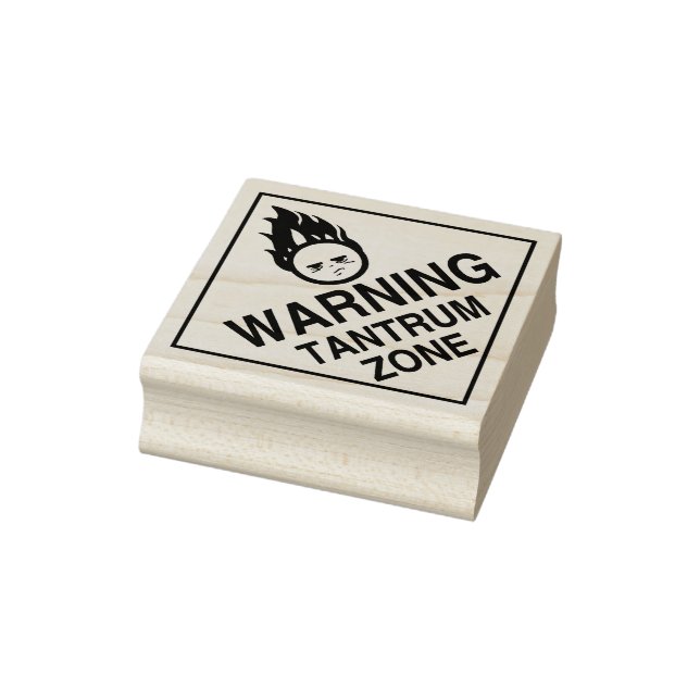 Warnung - Tantrum-Zone Gummistempel (Stempel)