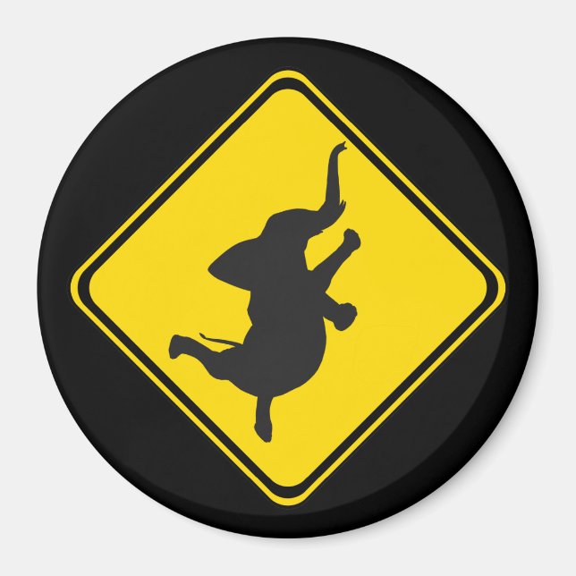 Warnung: Tanzt Elefant Xing! Magnet (Vorne)