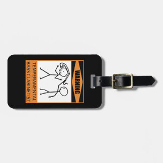Warnung! Temperamentaler Bass Clarinetist Gepäckanhänger