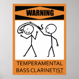 Warnung Temperamentvolles Bass Clarinetist Poster
