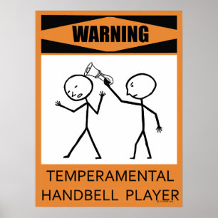 Warnung: Temperamentvolles Handbell Player Poster