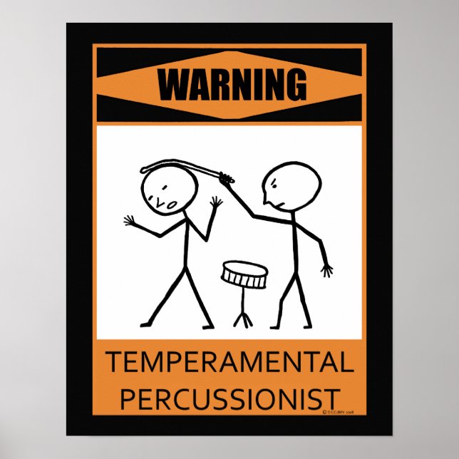 Warnung temperamentvolles Percussionist Poster (Vorne)
