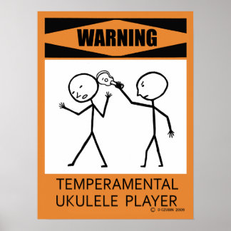 Warnung: Temperamentvolles Ukulele Player Poster