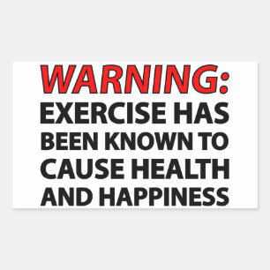 Warnung: Übung hat bekanntermaßen Gesundheit verur Rechteckiger Aufkleber