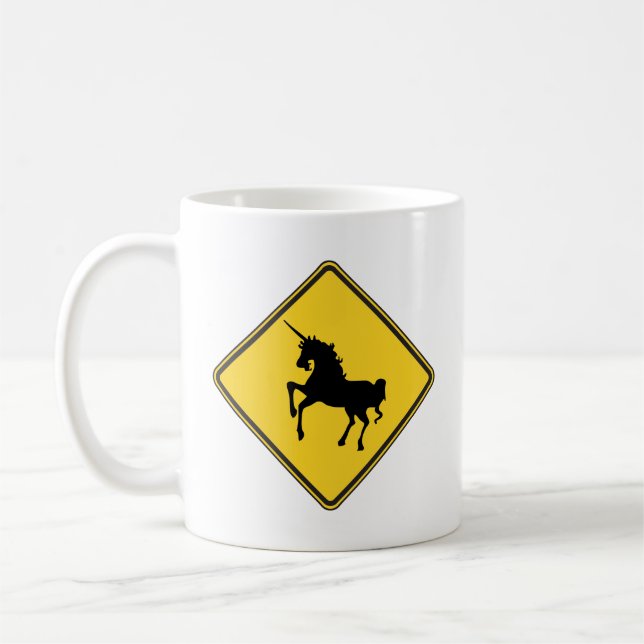 Warnung Unicorns Tasse (Links)