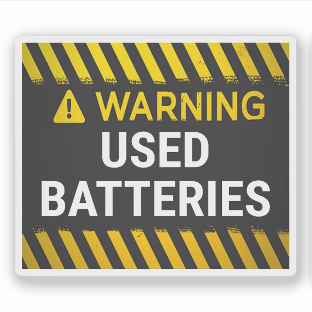 Warnung verbrauchte Batterien Aufkleber (Vorderseite)