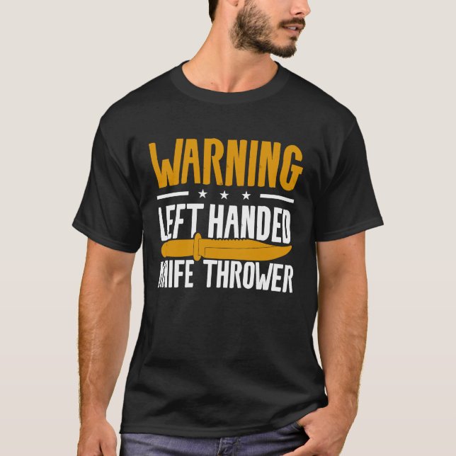 Warnung Verlassen Handmesserdreher Lefty T-Shirt (Vorderseite)