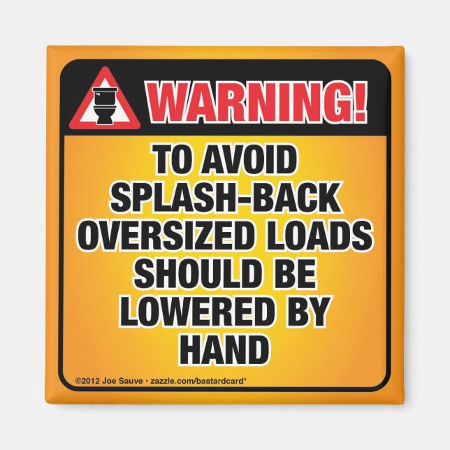 WARNUNG - Vermeiden Sie ein abschüssiges Badezimme Magnet (Vorne)