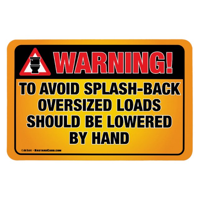 WARNUNG - Vermeiden Sie einen Abschlag im Badezimm Magnet (Horizontal)