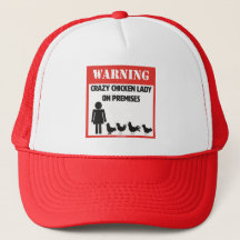 Warnung: Verrückte Huhn-Dame Trucker Hat