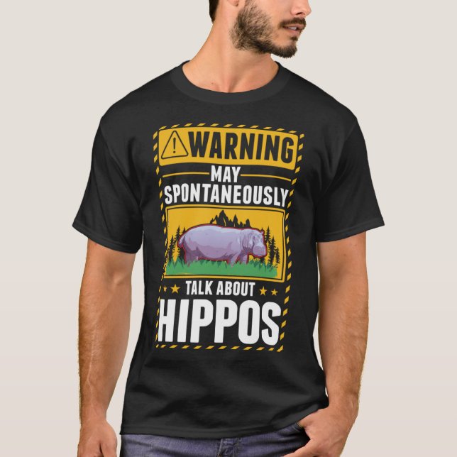 Warnung von Hippo Hippopotamus 2 T-Shirt (Vorderseite)