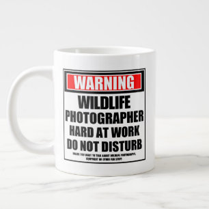 Warnung von Naturfotografen bei harter Arbeit Jumbo-Tasse