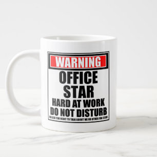 Warnung von Office Star bei der Arbeit stört nicht Jumbo-Tasse