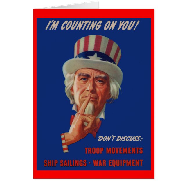 Warnung von Uncle Sam aus den 40er Jahren (Vorne)