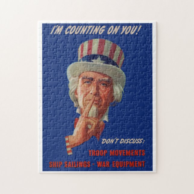 Warnung von Uncle Sam aus den 40er Jahren Puzzle (Vertikal)