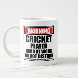 Warnung vor Cricket Player bei der Arbeit stört ni Jumbo-Tasse