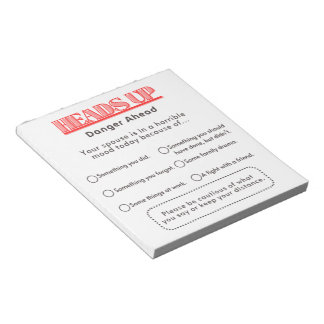 Warnung vor dem Ehegatten Notizblock