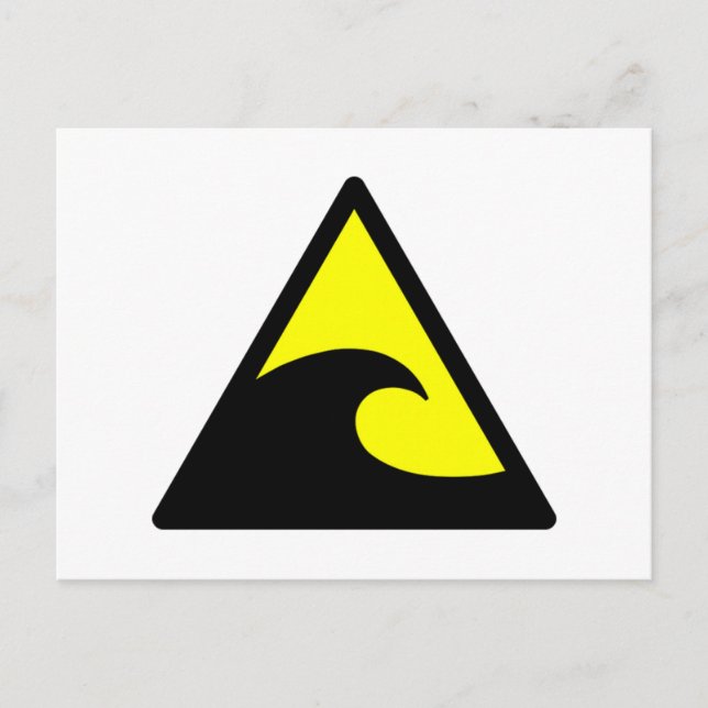 Warnung vor dem Tsunami Wave Sign Postkarte (Vorderseite)