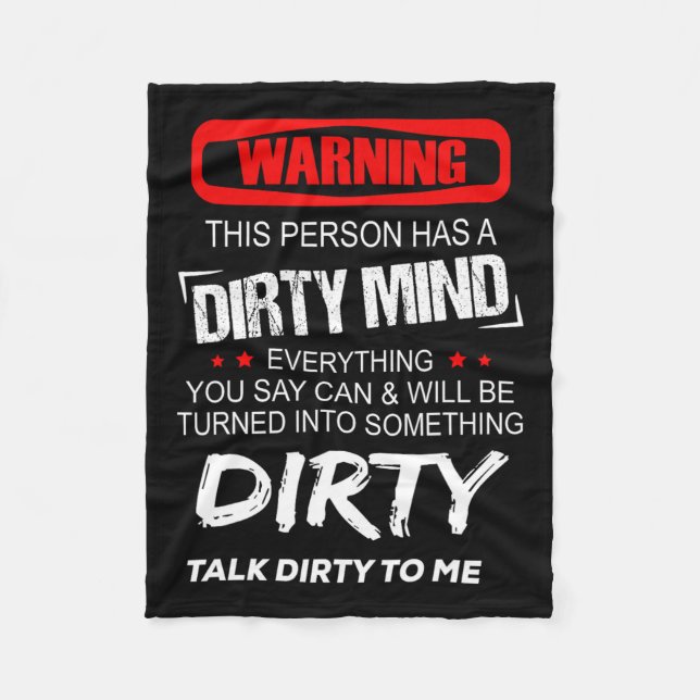 Warnung vor dieser Person hat einen schmutzigen Ge Fleecedecke (Vorderseite)
