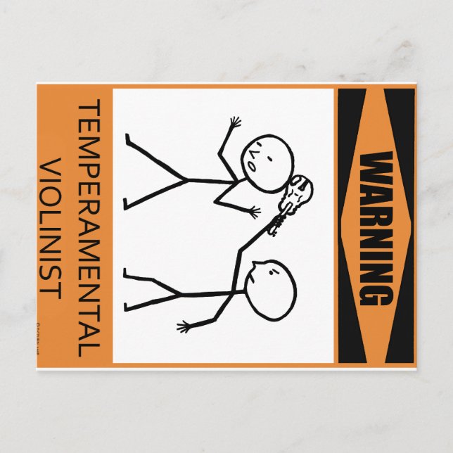Warnung vor einem Violinisten Postkarte (Vorderseite)