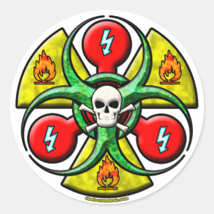 Warnung vor extremen Gefahren Runder Aufkleber