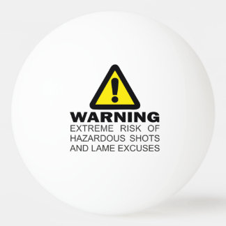 Warnung vor extremen Risiken, gefährliche Schusswa Tischtennisball