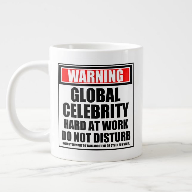 Warnung vor globaler Prominenz Jumbo-Tasse (Links)