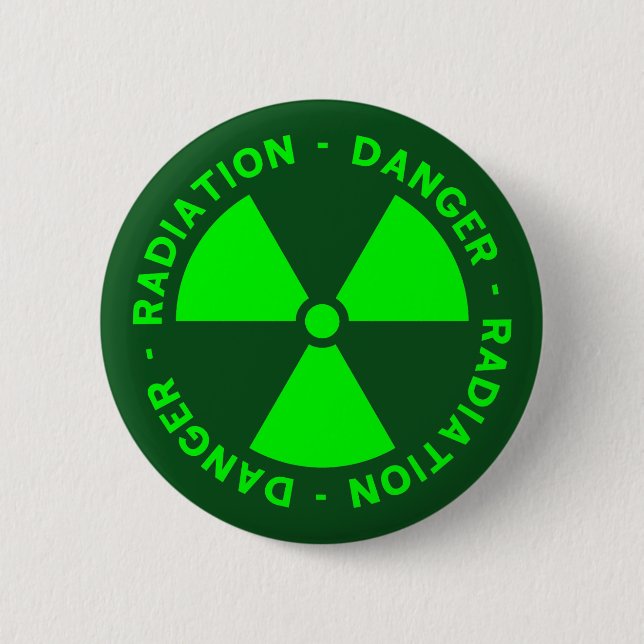 Warnung vor grüner Strahlung Button (Vorderseite)